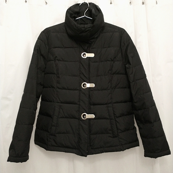 Woman's Charter Club Black Full Zip Puffer Jacket Size Medium - Picture 2 of 11
